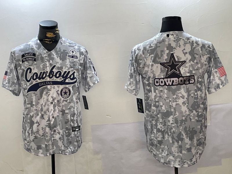 Men Dallas Cowboys Blank Nike Arctic Camo 2024 Salute to Service Limited NFL Jersey style 16->dallas cowboys->NFL Jersey